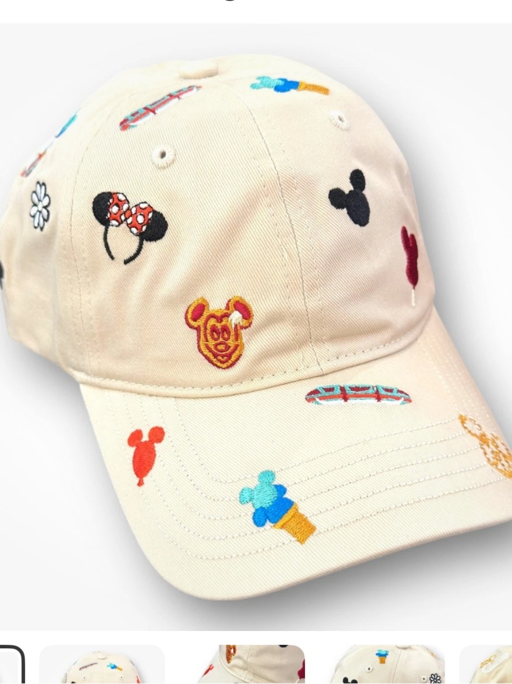 Disney Parks Snacks Icons Monorail Mickey Waffle Embroidered Baseball Hat Cap